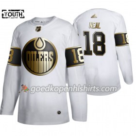 Edmonton Oilers James Neal 18 Adidas 2019-2020 Golden Edition Wit Authentic Shirt - Kinderen